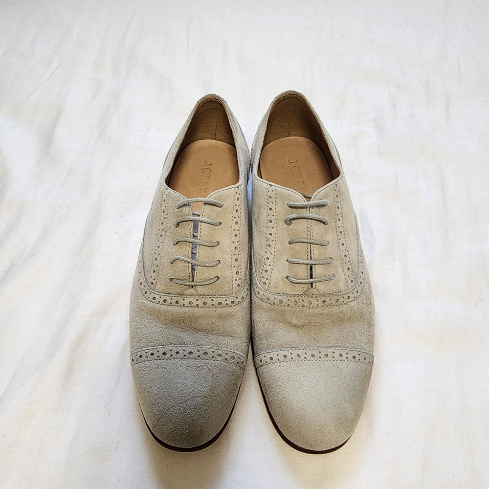 J. Crew Grey Suede Oxfords - Size 6